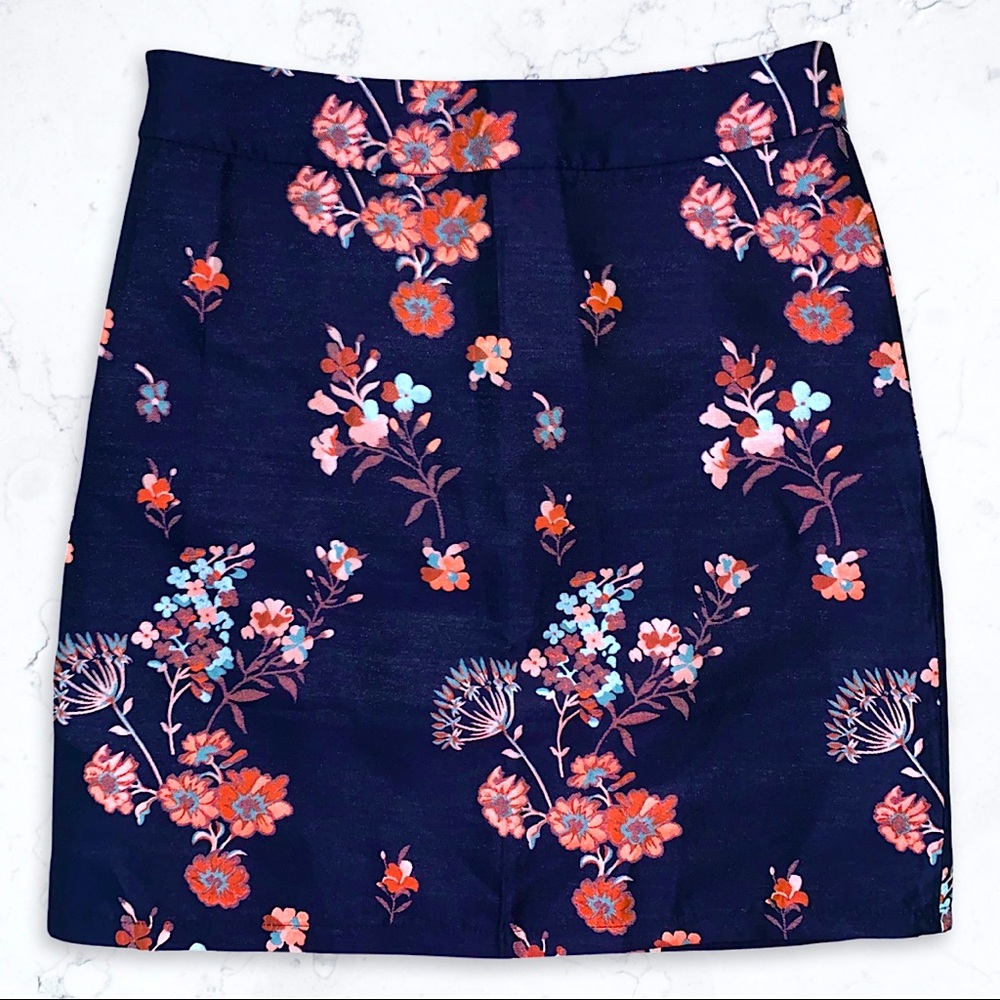Beautiful Floral Design Pencil Skirt, High Wasted